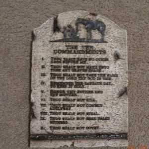 The Ten Commandment's standing plaque